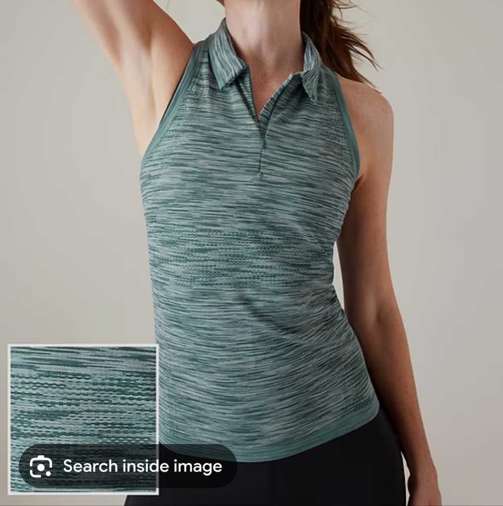 Momentum Seamless Polo Tank Space Dye Athleta, XL